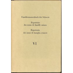 Familiennamenbuch der Schweiz Bd. VI T-Z, Ausgabe 1971