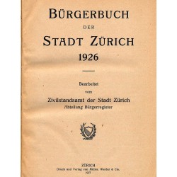 Bürgerbuch der Stadt Zürich 1926