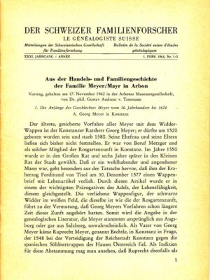 Aus der Handels- und Familiengeschichte der Familie Meyer/Mayr in Arbon