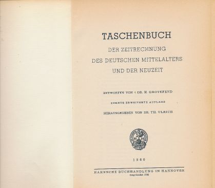 Grotefend, Taschenbuch der Zeitrechnung – Bild 2