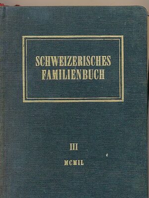 J.P. Zwicky von Gauen, Schweizerisches Familienbuch, Band II 1949
