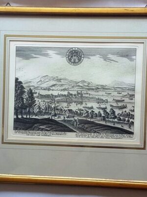 Kupferstich Rapperswil Fronleichnamsprozession 1774/1800 v. Joh. Ulrich Schellenberg