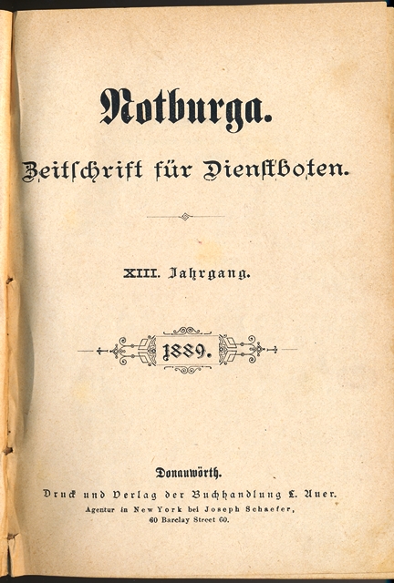 Notburga - Zeitschrift für Diensboten, Jahrgänge 1888/1889, Halbleinen gebunden – Bild 3