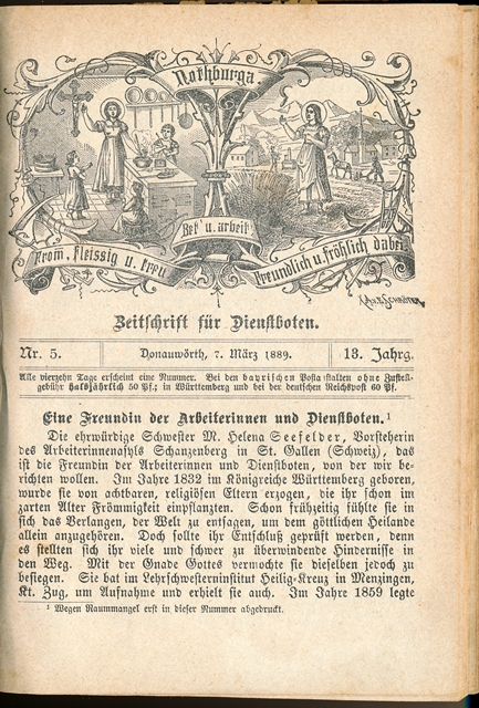 Notburga - Zeitschrift für Diensboten, Jahrgänge 1888/1889, Halbleinen gebunden – Bild 4
