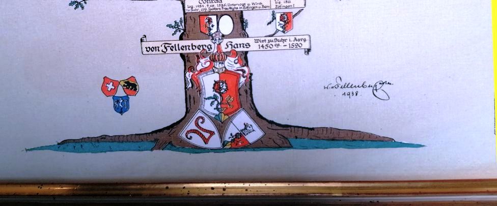 Stammbaumdruck der "von Fellenberg", Bürger von Bern