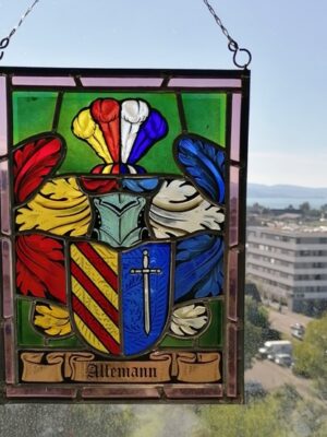 Wappenscheibe bleiverglast der ALLEMANN von Solothurn, ehemals von Welschenrohr SO