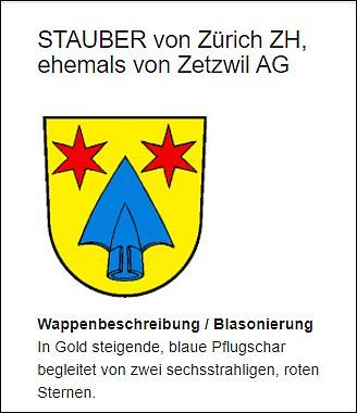 Wappenscheibe STAUBER von Zürich, bleiverglast – Bild 2